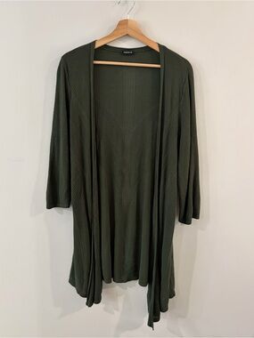 torrid Olive Open-Front Draped Cardigan